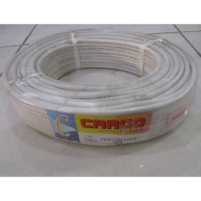 Kabel CARGO Serabut Putih NYMHYO 2x0,75 mm2 Tembaga 50m Similer Eterna