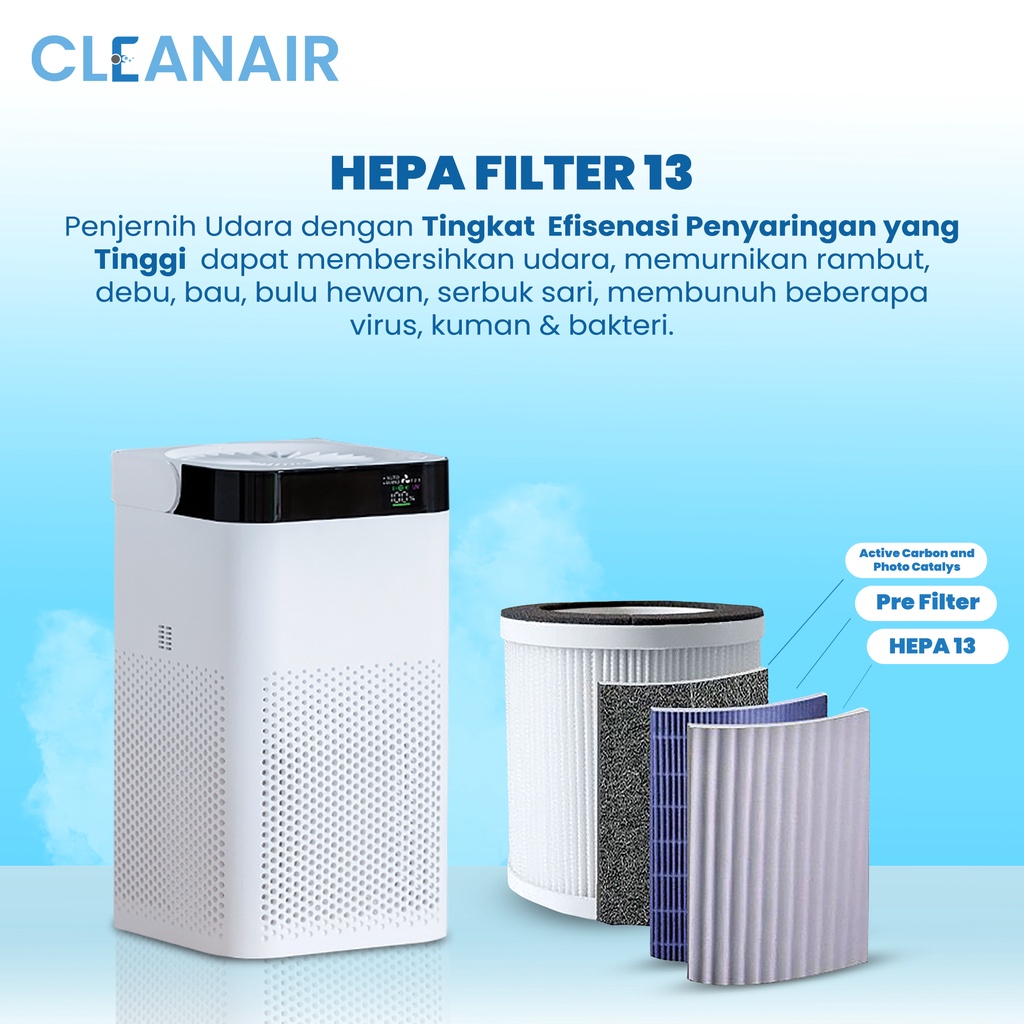Jual Portable Home Air Purifier Ionic + UV Light + HEPA 13