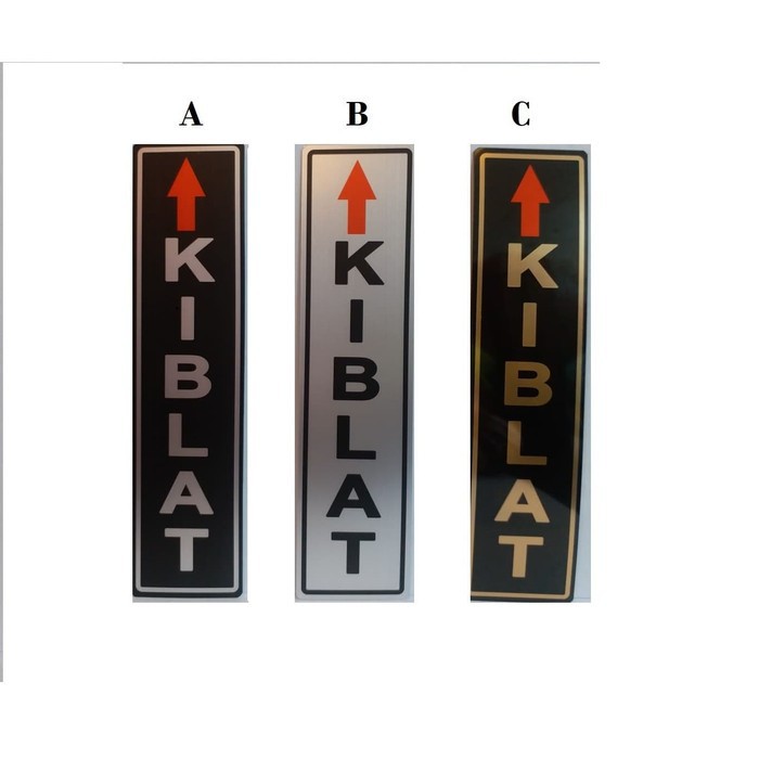 

label kiblat hitam / silver 19.5CM X 4.5CM perbuah