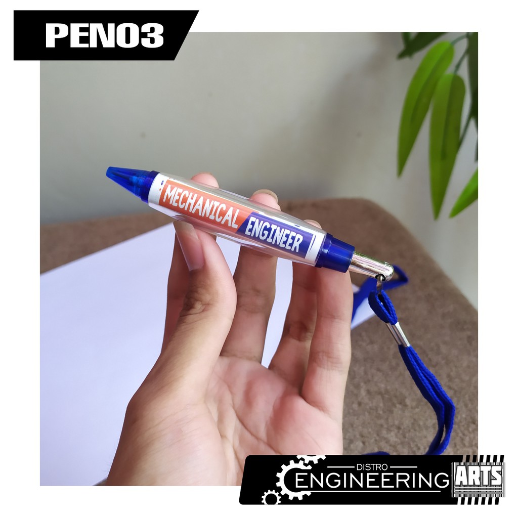 

Souvernir Pulpen Kalung Biru Sticker Mechanical engineer - PEN03
