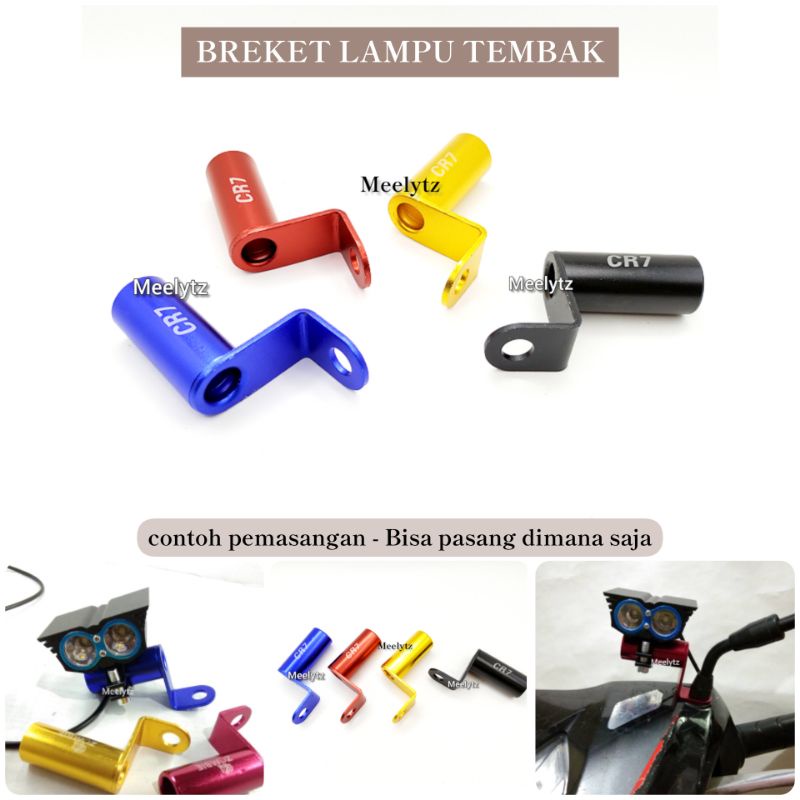 Breket Dudukan Lampu Tembak Dudukan Holder HP untuk semua jenis motor spion