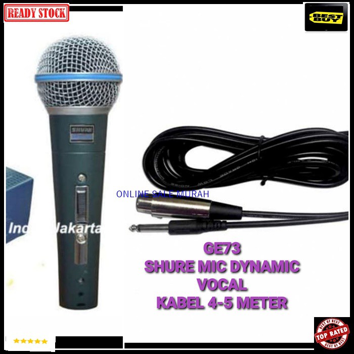 G73 Shure mic kabel dynamic mik cable Microphone full besi karaoke vocal vokal audio sound system audio pengeras suara pro profesional Legendary legendaris mikrophone  BISA DIGUNAKA SEGALA JENIS AUDIO SOUND  Bahan dari besi metal  Mic tidak menggunakan ba