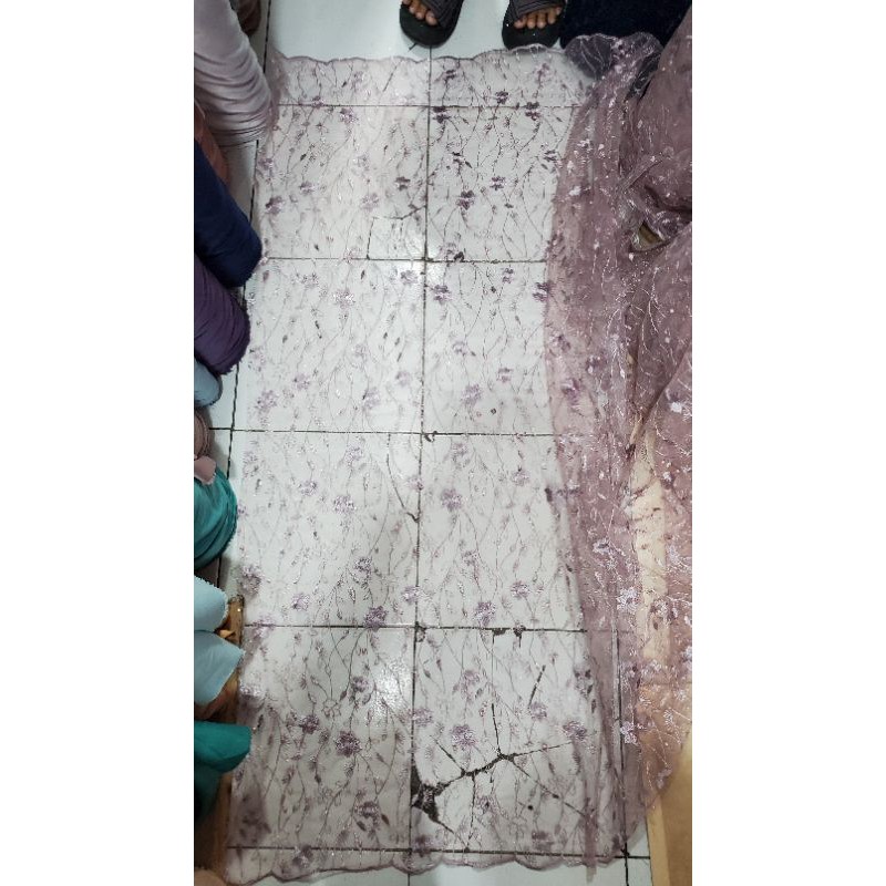 tile motif mutiara gliter warna DUSTY PURPLE