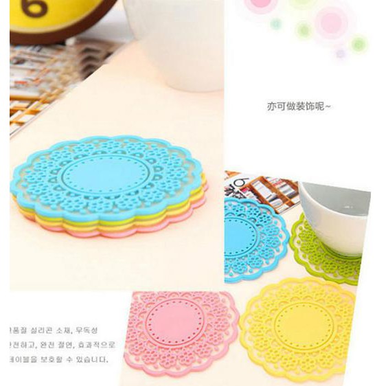 

Promo tatakan gelas silikon lace cup pad warna warni- HKN057 - Hijau Berkualitas