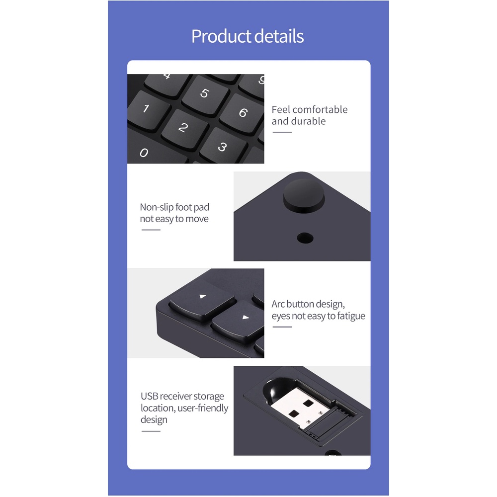 35 Buttons Keyboard Angka Numeric Numpad Wireless Keypad Numbering Multimedia 2.4ghz 35 Buttons