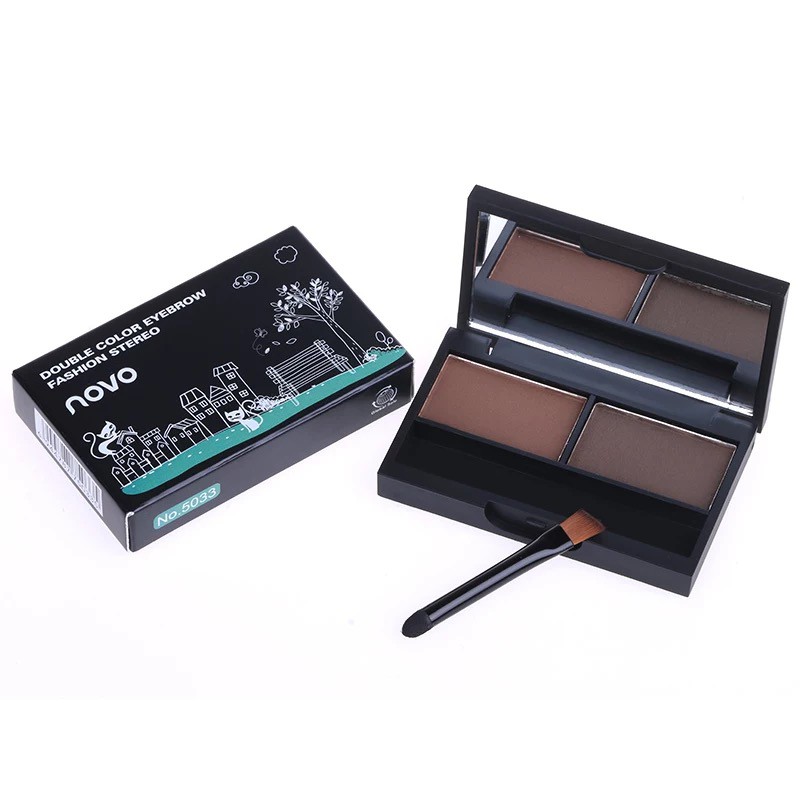 5033 NOVO  2in1 Eyebrow Powder Gaya Korea Anti Air