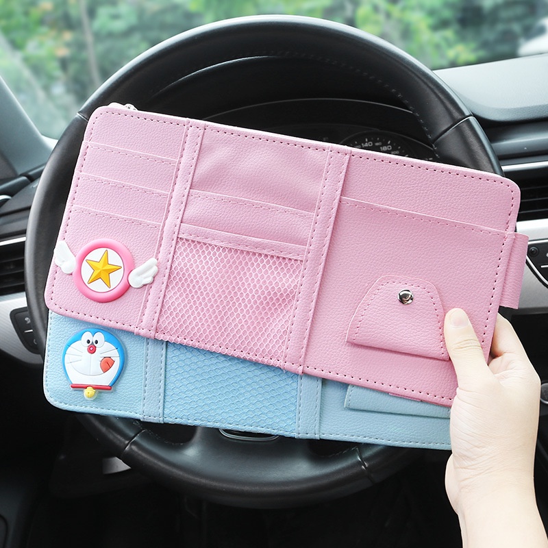 Holder Kartu Multifungsi Motif Kartun Untuk sun visor Mobil