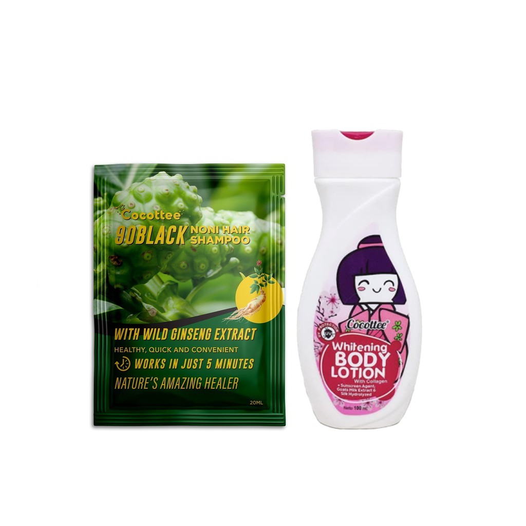 

COCOTTEE bsy go black hair sampo 20 sachet dan lotion pomegrante bundle