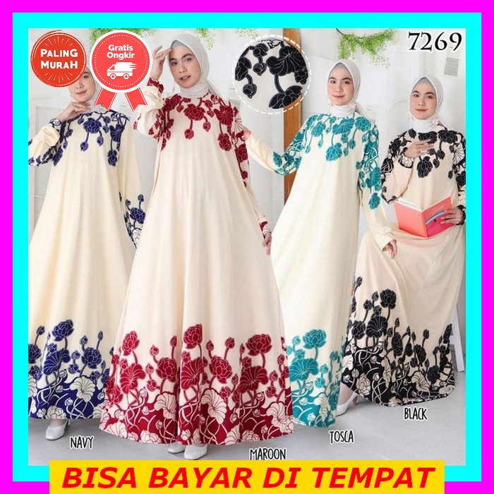 Gamis Putih Remaja Dress Brukat Lebaran Gamis Ceruty Babydoll Jumbo Gamis Polos White Maxi Gamis Put