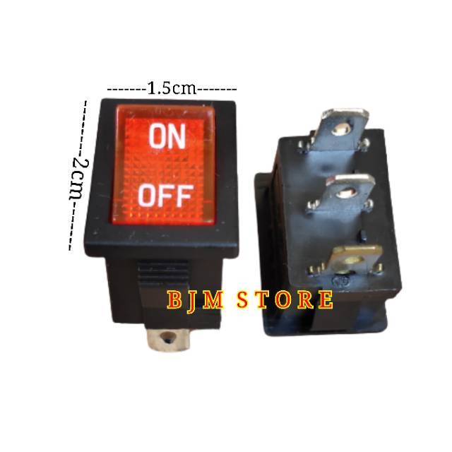 Saklar Rocker Switch Lampu Kecil 3 Pin / Switch Lampu Kecil ON OFF 3 Kaki