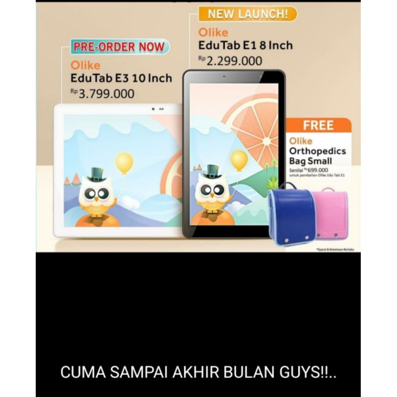 Olike EduTab E1 8 Inch 3/32 GB Tablet Olike 8 Inc Garansi Resmi