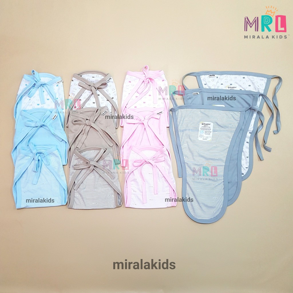 Fluffy Popok Bayi - Popok Kain Fluffy Abu Khaki Pink Series 3 pcs