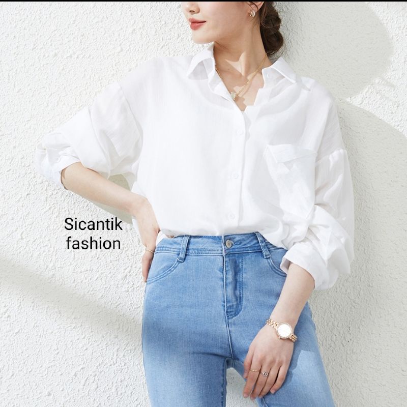 Saku Kemeja Wanita/Blus kemeja linen 2021 Kualitas tinggi Wanita/Atasan wanita kantor Wanita chic lengan panjang-6