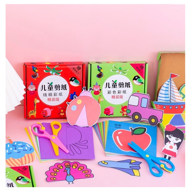 

cutting paper set art craft paper cutting menggunting origami