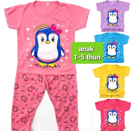 ( Grosir ) 1-5 thun MIX setelan CP kaos anak perempuan ( 50 pcs =1 klik) baju random gambar campur pakaian