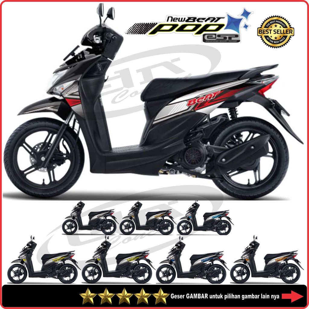 Jual Striping Beat Pop Variasi Grafis Semi Decal Desain Stiker Motor Sticker Lis Polet