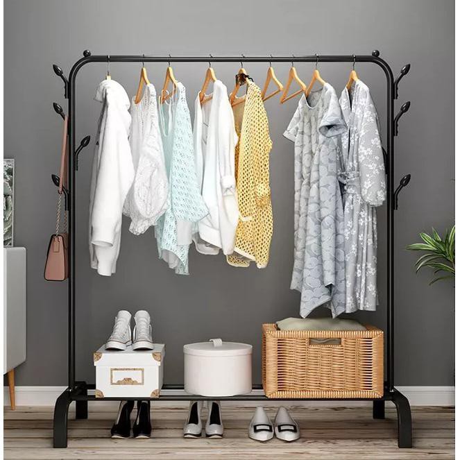 GAWANGAN RAK/RAK GANTUNG BAJU/TOPI/MULTIFUNGSI  ( BIG STAND HANGER) RAK GAWANGAN BAJU SIMPLE PORTABLE