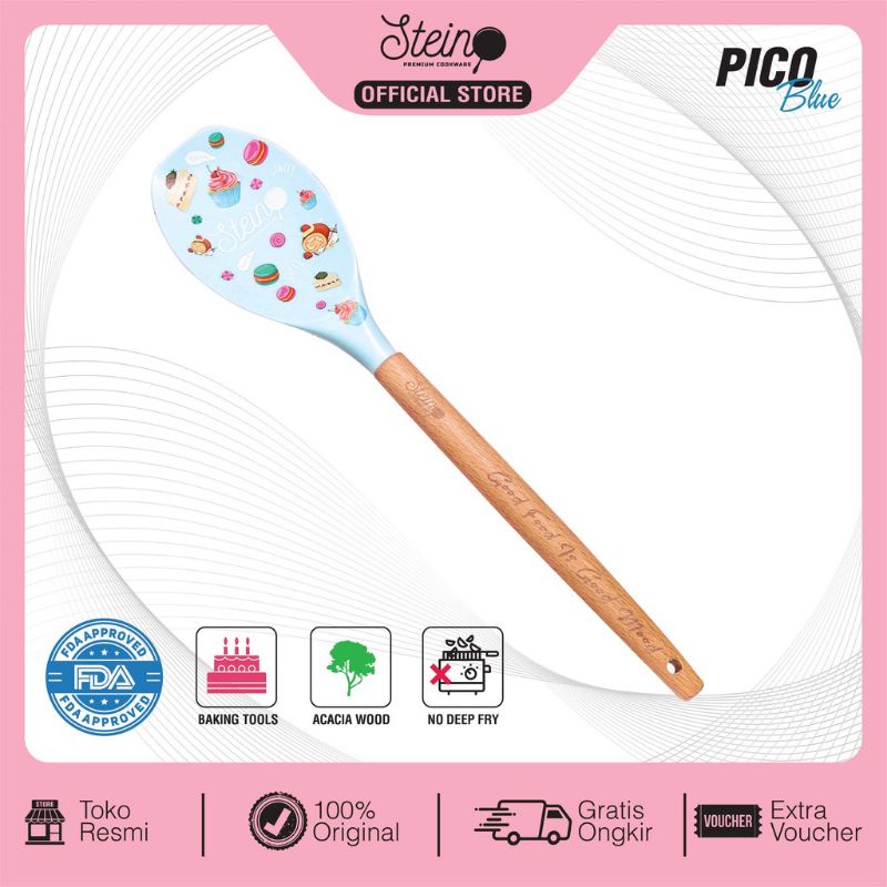 STEIN Pico Spoon Spatula (Handle Akasia Wood &amp; cocok buat masak)