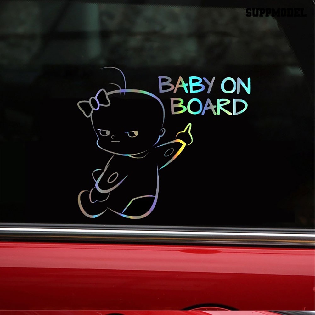 Stiker Reflektif Tulisan Baby on Board Untuk Dekorasi Mobil SUV