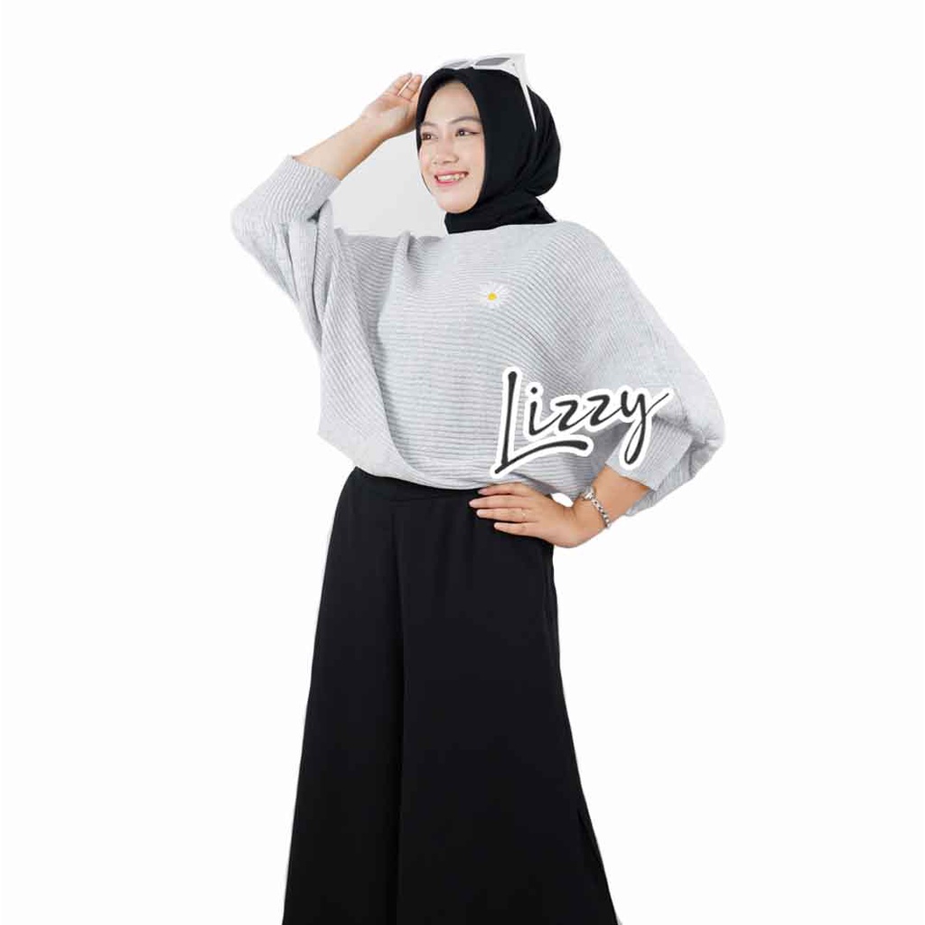 Lizzy - SWEATER BATWING TWIST BORDIR DAISY PREMIUM