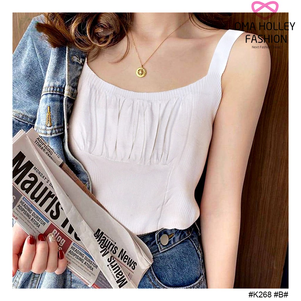 (COD) OH Fashion Knit Ruched Tank #K268