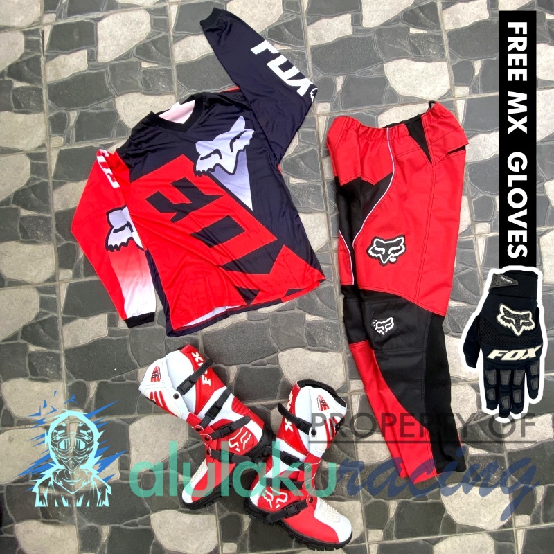 Jersey, Celana, Sarung Tangan &amp; Sepatu SV Fullset MX Trail Motocross - Paket Bundling FOCTSV130310-F41