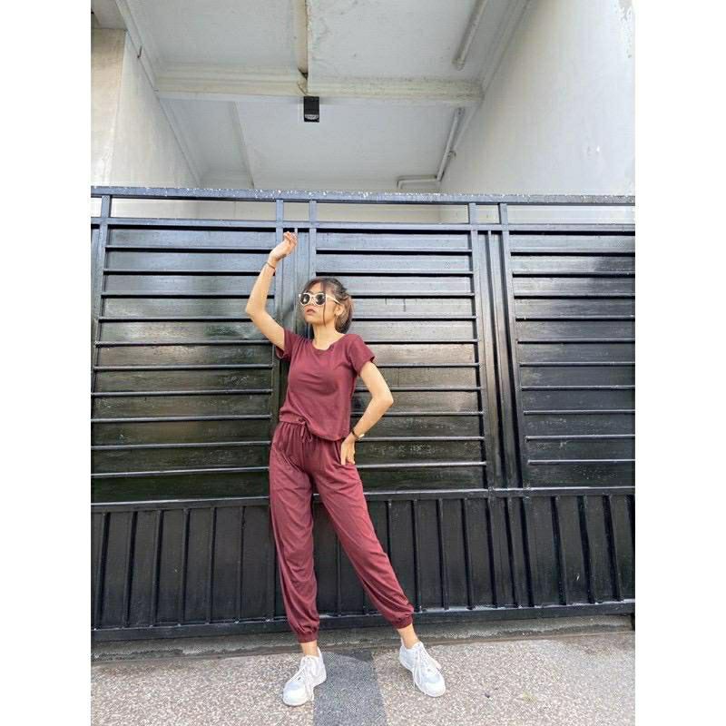 DAFFINE-ONE SET DINDA / ONE SET POLOS / SETELAN WANITA JOGER WANITA MURAH HARGA GROSIR JUAL ECER