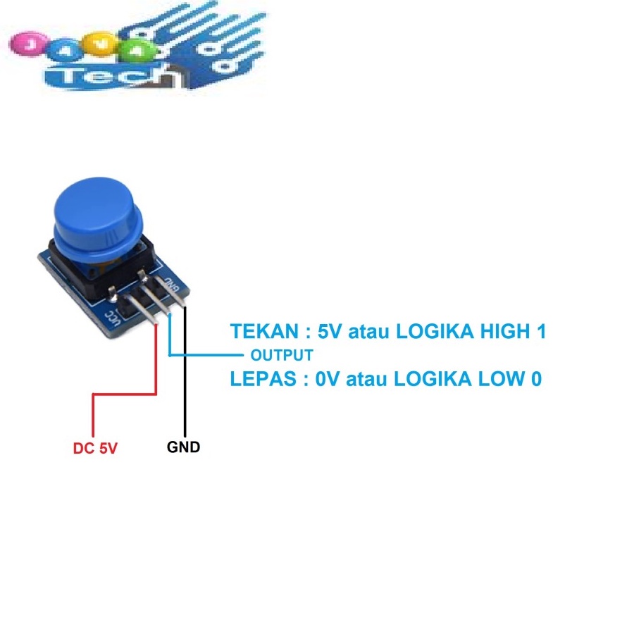 Modul Saklar Tekan 3 Pin Momentary Tactile Switch Push Button 12mm