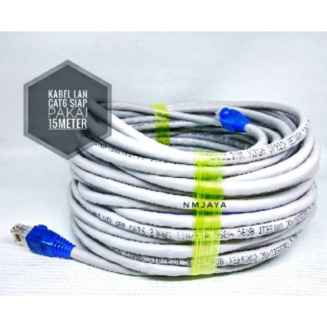 Kabel Lan CAT6 15 Meter UTP Cat 6 Cat6 Vascolink Siap Pakai sudah dipasang rj45 dan plug booth