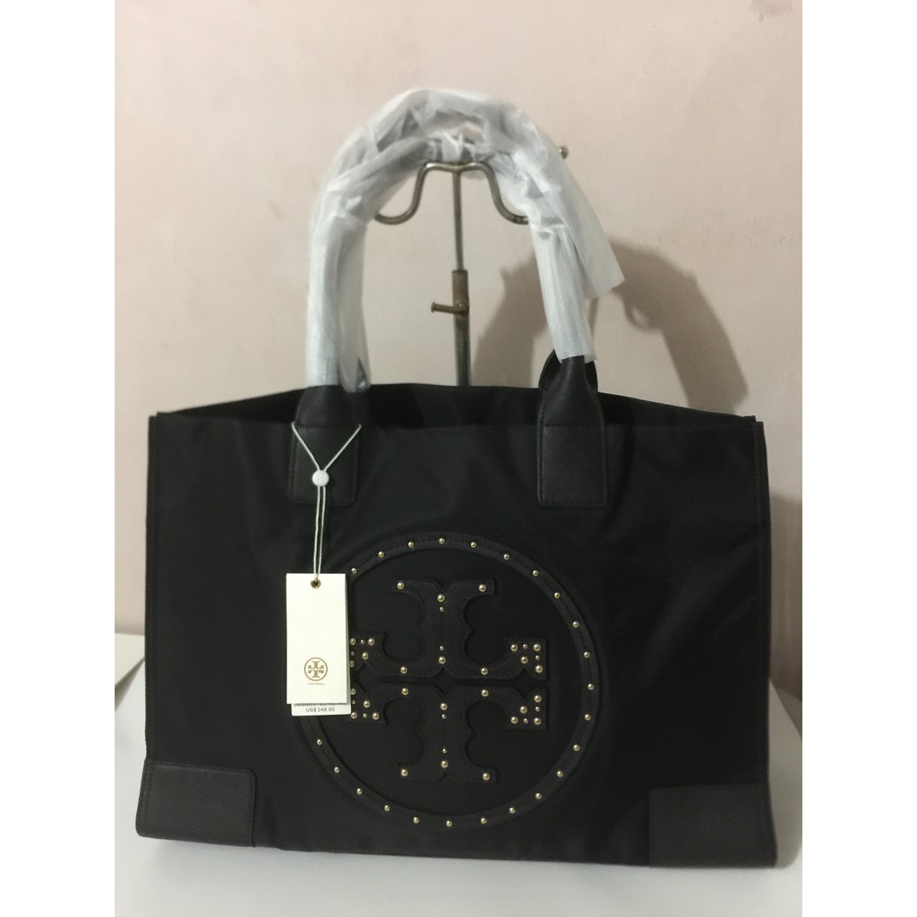 Tory Burch Ella Nylon Tote Bag Medium Black