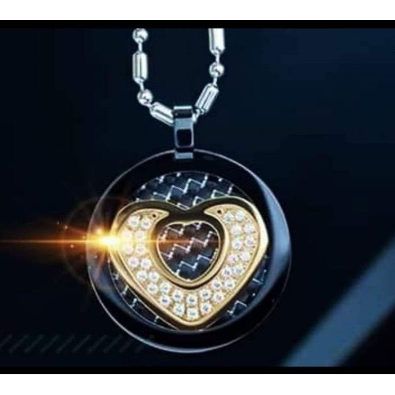 [TERBARU] Kalung MCI | Kalung Aura Heart Black Diamond | Kalung Aura Black Cristal | Bioglass
