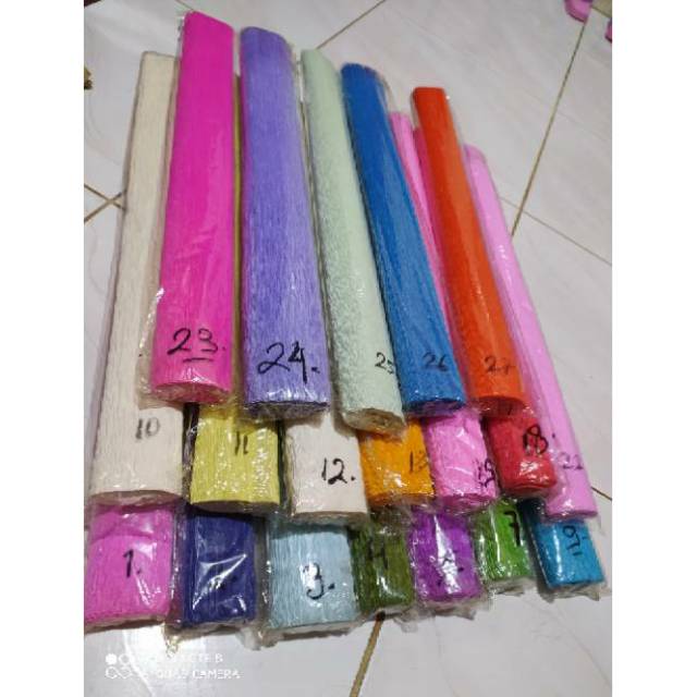 

kertas krep crepe itali India impor paper flower murah meriah