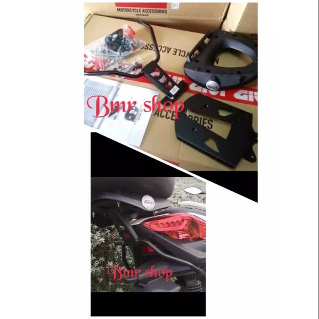 bracket box givi SRV xmax 250 original givi , breket box givi xmax , breket box xmax kuat dan kokoh