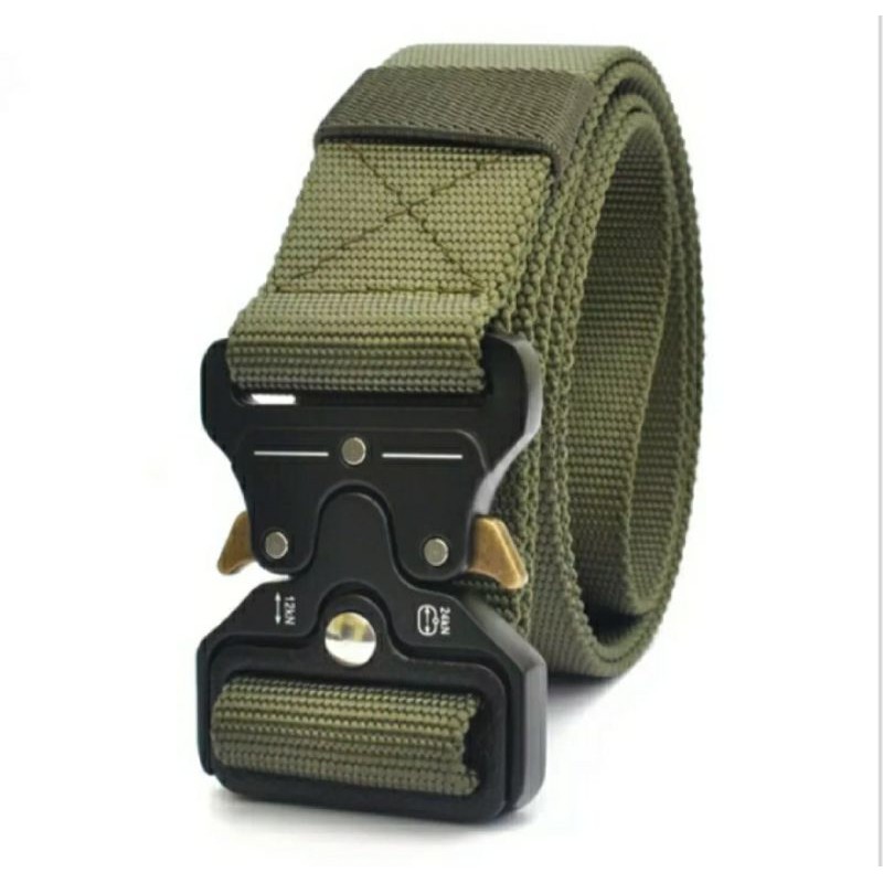 Gesper Pria Tactical Bahan Nylon Kepala Besi sabuk Pria