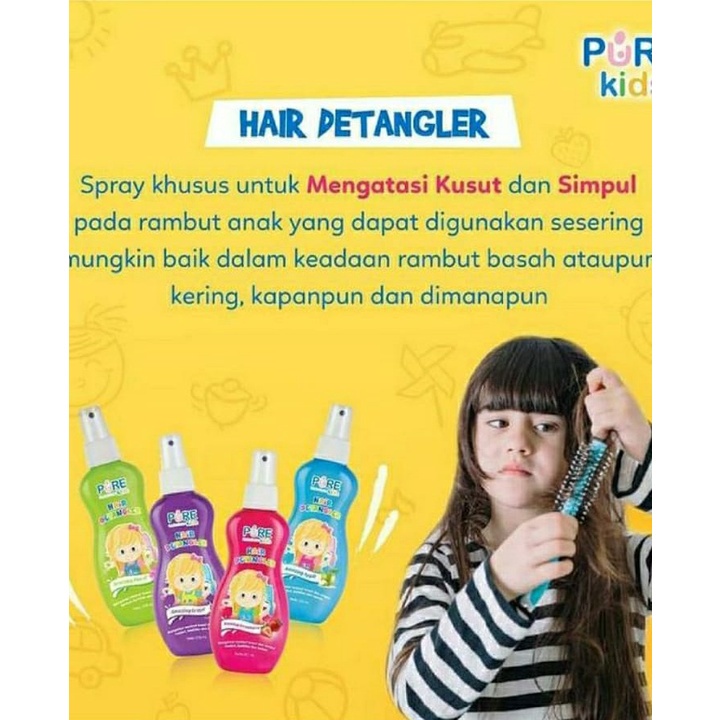 Pure Kids Hair Detangler - 200ml (Spray Rambut Anak Anti Kusut)