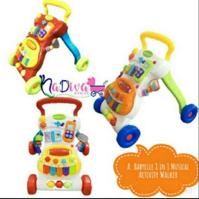 baby elle 8 in 1 musical activity walker