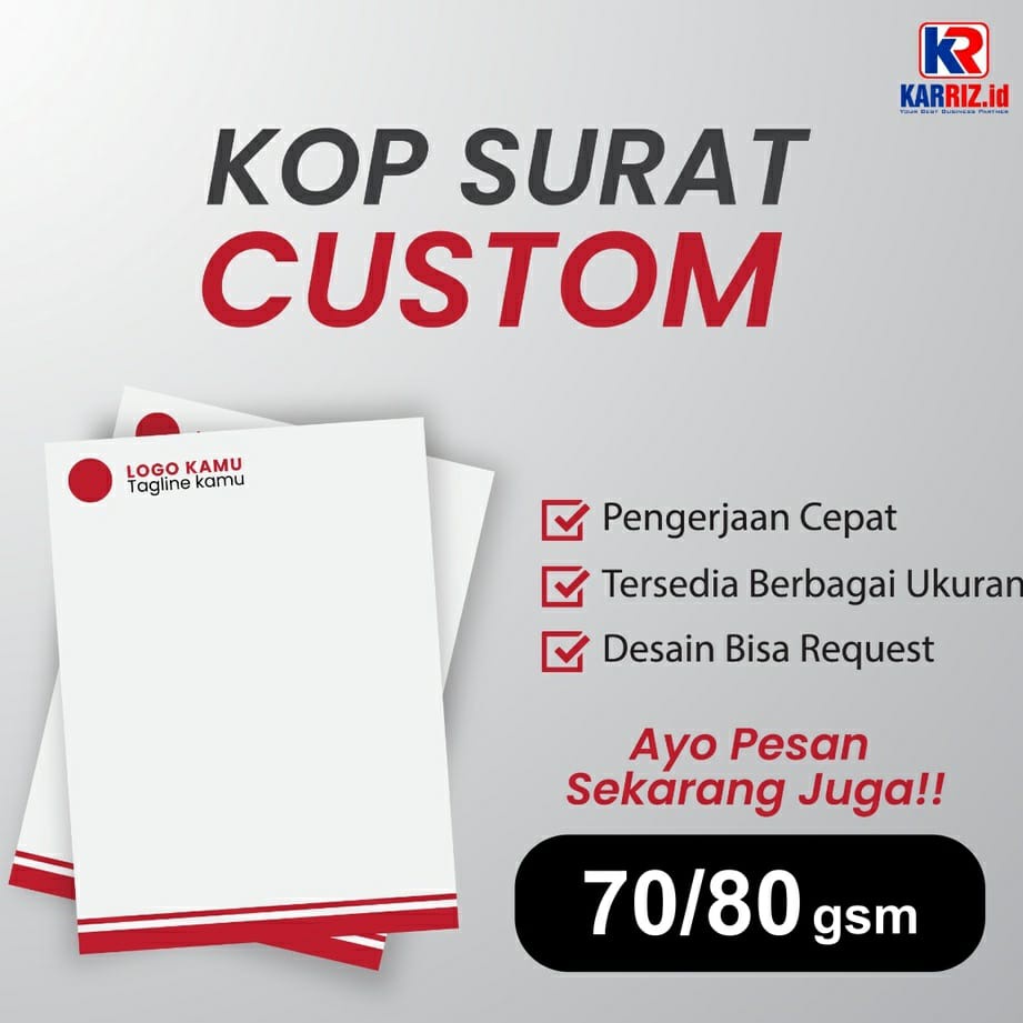 

Kop Kertas Surat 1 Rim - 70/80 gsm Full Colour