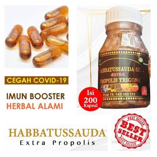 HABBATUSSAUDA EXTRA PROPOLIS MADU PENINGKAT IMUNITAS 200 KAPSUL  127101