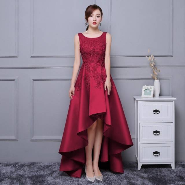 Dress Velope Brukat Gaun Pesta Natal 2019