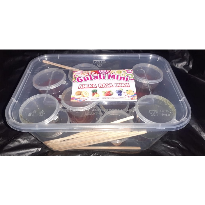 Gulali Mini Cup Colek Dengan Stik Bambu Aneka Rasa Buah | Makanan Jadul kekinian