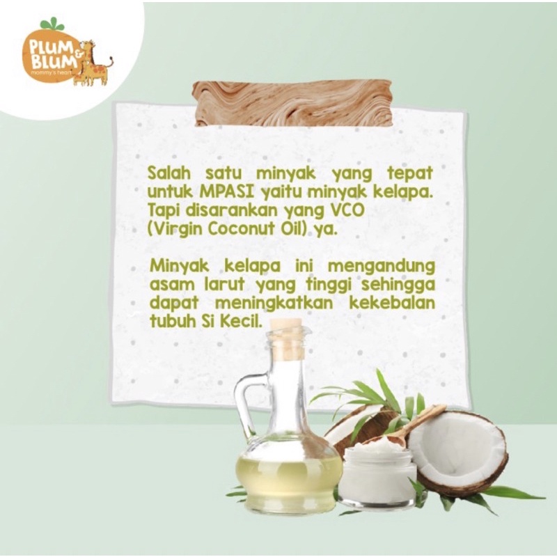 Plum &amp; Blum MPASI Coconut Cooking Oil | PlumandBlum Minyak Kelapa MPASI Bayi