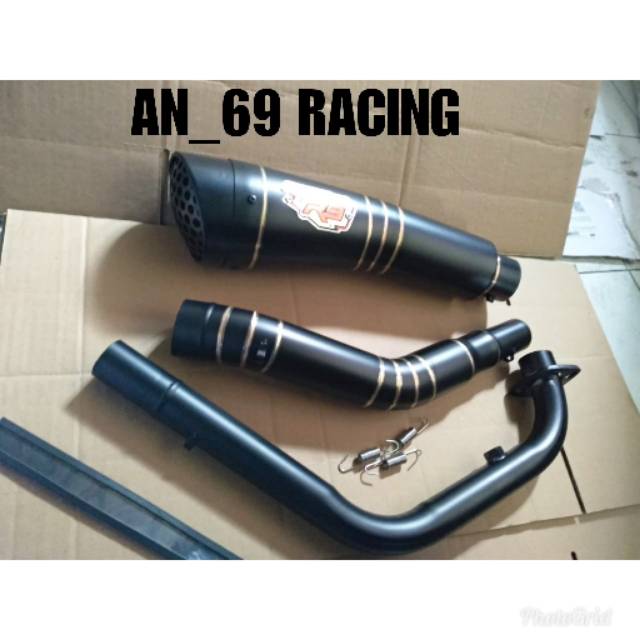Knalpot Racing R9 Black Doff all motor Satriafu Vixio Cbr 150 R15