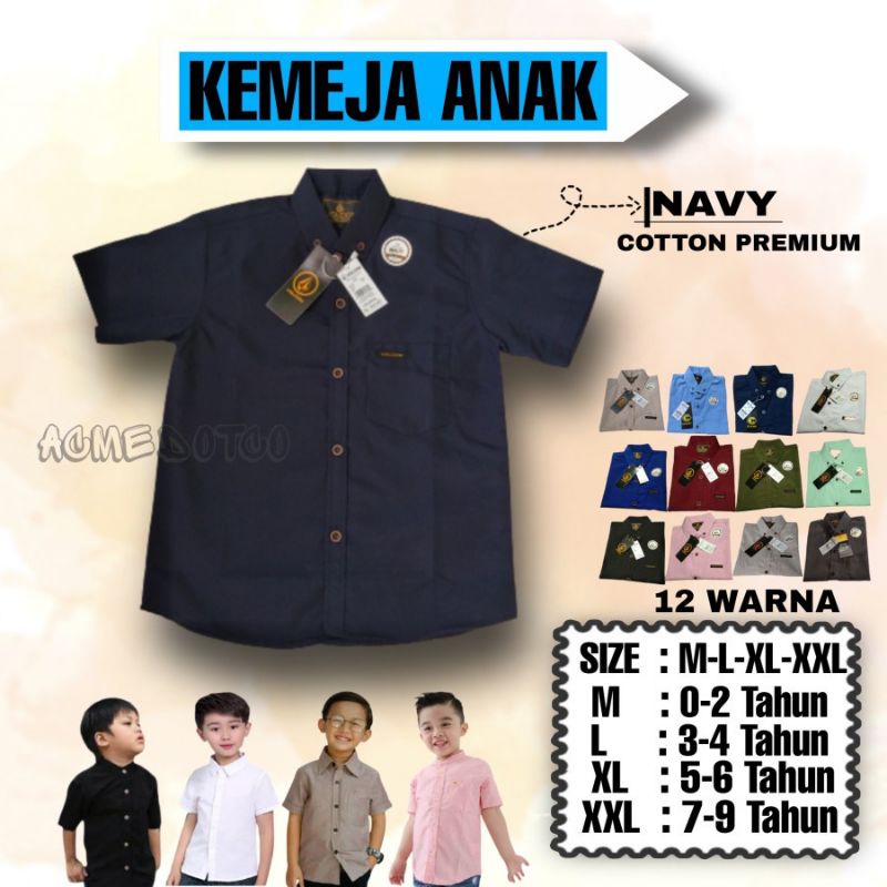 KEMEJA ANAK LAKI LAKI / BAJU ANAK /BAJU KEMEJA ANAK LAKI-LAKI / baju kemeja polos  murah