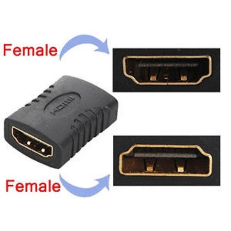 Penyambung Kabel HDMI ke HDMI Female to Female Connector Konektor Penghubung HDMI Gender