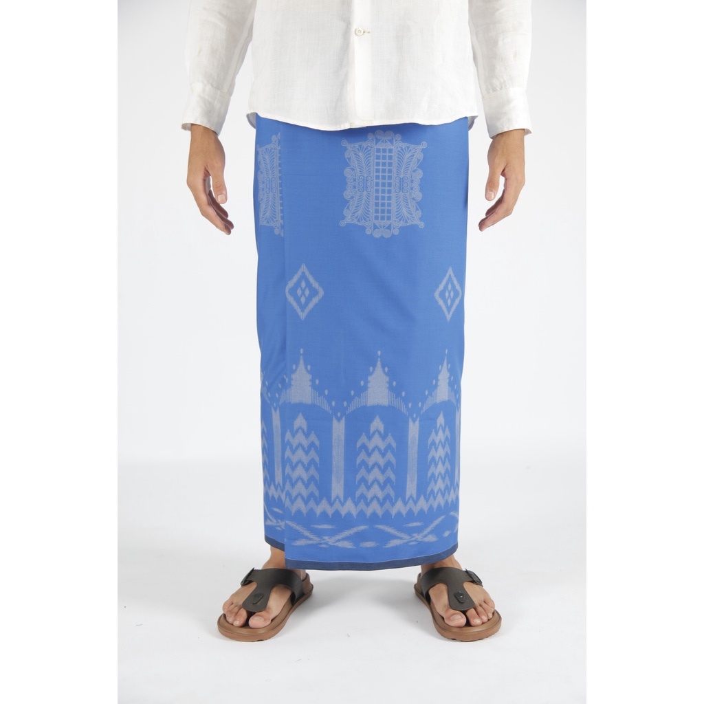 Sarung Mangga Gold Kembang Reguler Biru