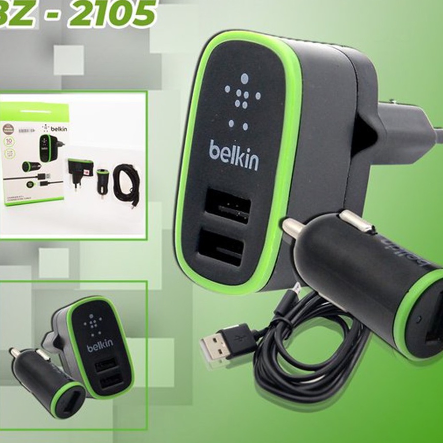 TRAVEL CHARGER MOBIL CHARGER MOBIL FAST CHARGING 2IN1 BZ-2105 ADAPTOR 2 PORT USB