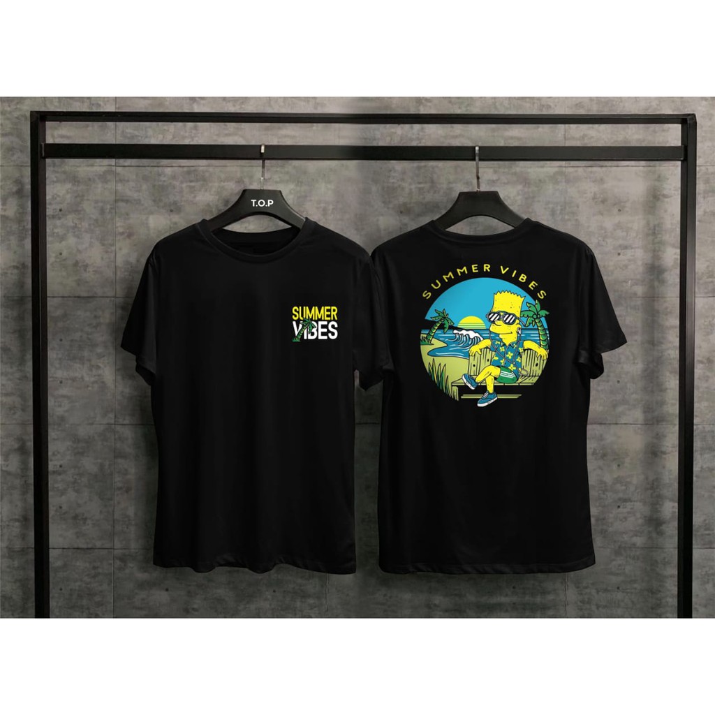 T-shirt Summer VIbes/ Baju Kaos Distro Pria Pendek slimfit Dis n Tro