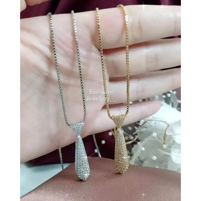 Luxuriousjewelery- Kalung dasi Replika Berlian