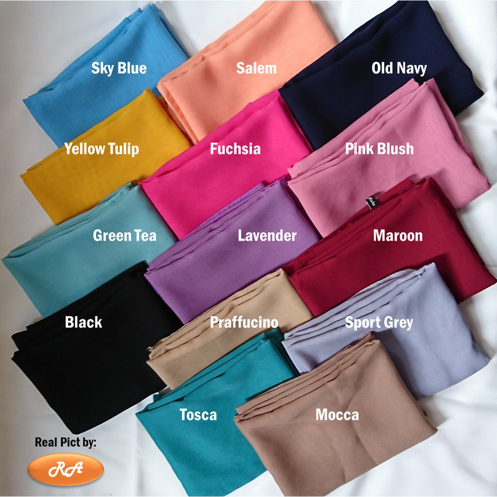 Hijab Poly Cotton, Bella Square Plain, Laudya Poton Scarf, Segi Empat