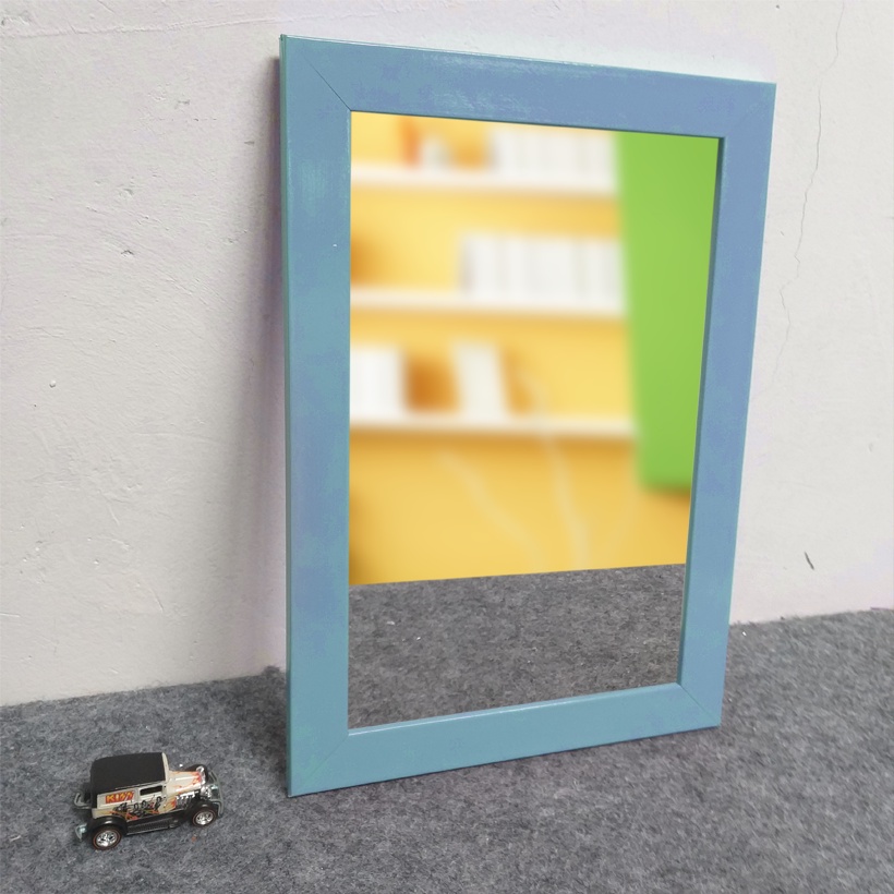 Kaca Cermin Gantung Murah - Cermin Dinding Minimalis-Biru Muda